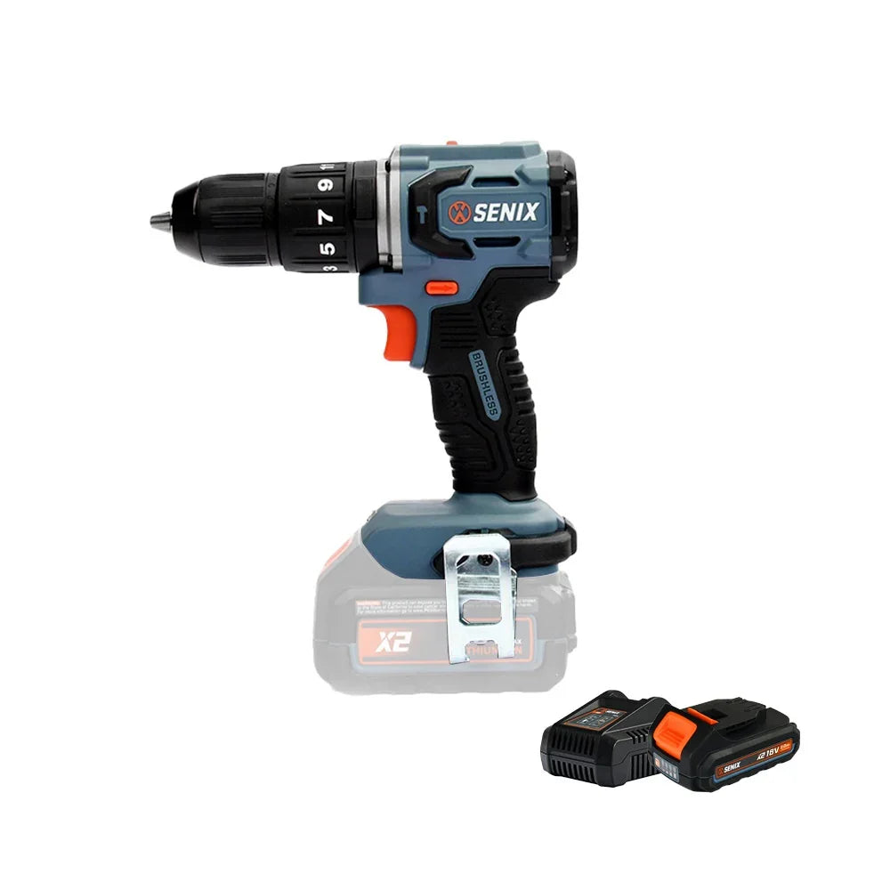 SENIX X2 18V BRUSHLESS HAMMER DRILL KIT