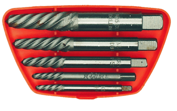 5 PIECE SCREW EXTRACTOR SET SPIRAL FLUTE NO 1 NO5 GB FASTENERS