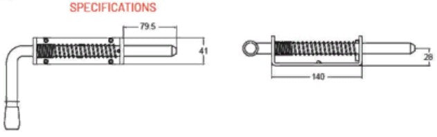 16MM SPRING LOADED PAD BOLT