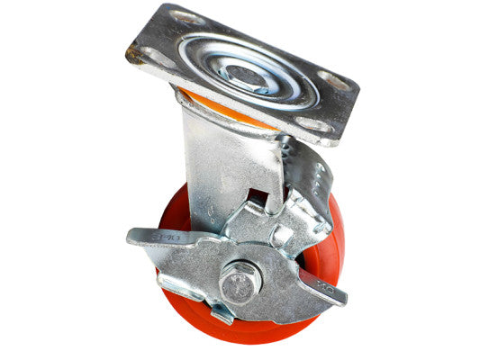 75MM SWIVEL BRAKE CASTOR POLYURETHANE WLL 100KG