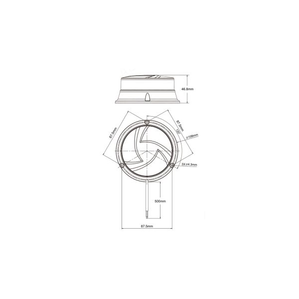 10-30V AMBER LED BEACON