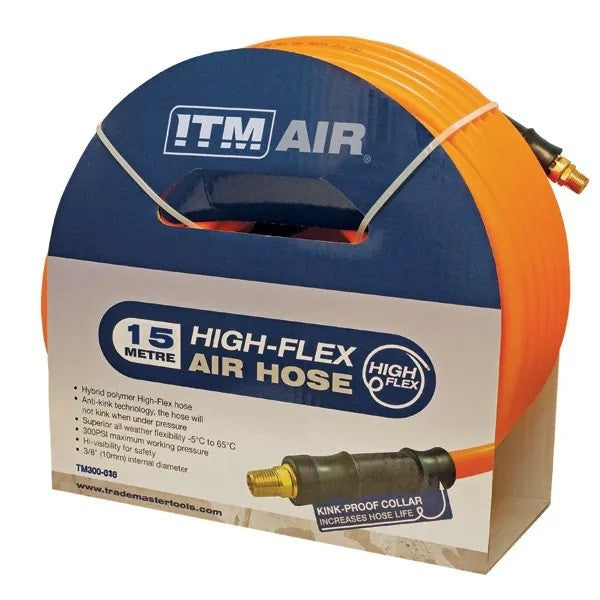 TM300-315 HIGH FLEX HYBRID AIR HOSE FITTED 15M - GB FASTENERS